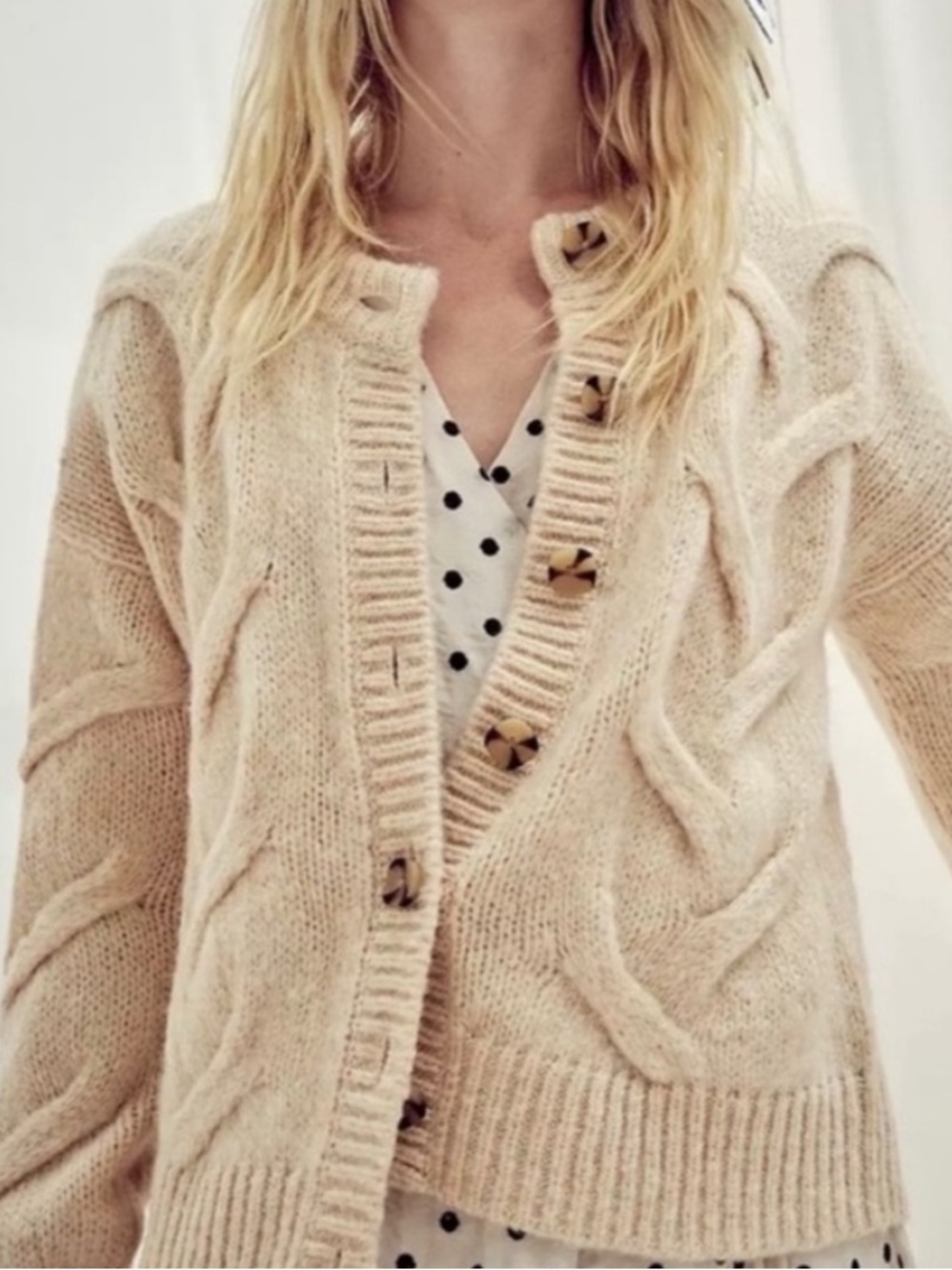 Madewell Cable Ashmont Cardigan Sweater Size M